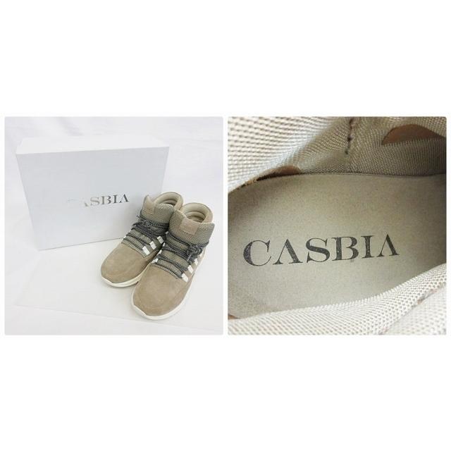 即出荷】 CASBIA カスビア ハイカットスニーカー 41 黒 tdh
