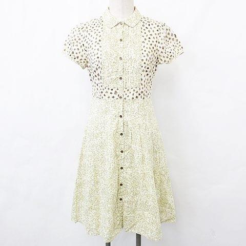 中古 トッカ Tocca ワンピース シャツワンピ 半袖 ひざ丈 フレア タック リボン 総柄 綿 白 緑 黄 ホワイト グリーン イエロー 0 レディース ベクトル 古着 135 ブランド古着販売のベクトル 通販 Yahoo ショッピング