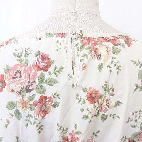 オリーブデオリーブ Olive Des Olive ワンピース チュニック 長袖 丸首 ひざ丈 フレア タック 花柄 ベージュ ピンク 緑 135 ブランド古着販売のベクトル 通販 Yahoo ショッピング