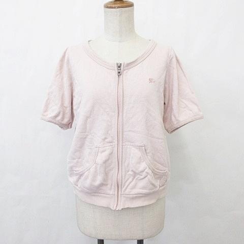 中古 バーバリーブルーレーベル カットソー ブルゾン 半袖 ノーカラー