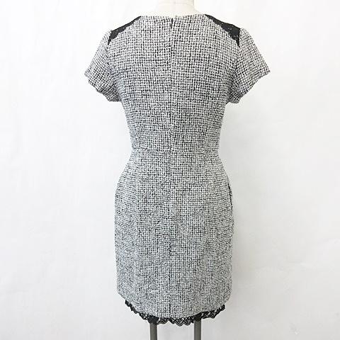 ミッシュマッシュ Misch Masch ワンピース チュニック 半袖 丸首 ひざ丈 レース ツイード 綿 黒 白 ブラック ホワイト 38 レディース 135 ブランド古着販売のベクトル 通販 Yahoo ショッピング