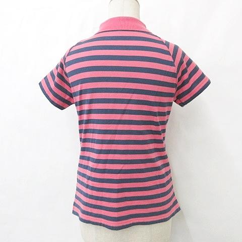PEARLY GATES ポロシャツ 1 PEARLY GATES ポロシャツ サイズ1 ストライプ ネイビー・ピンク