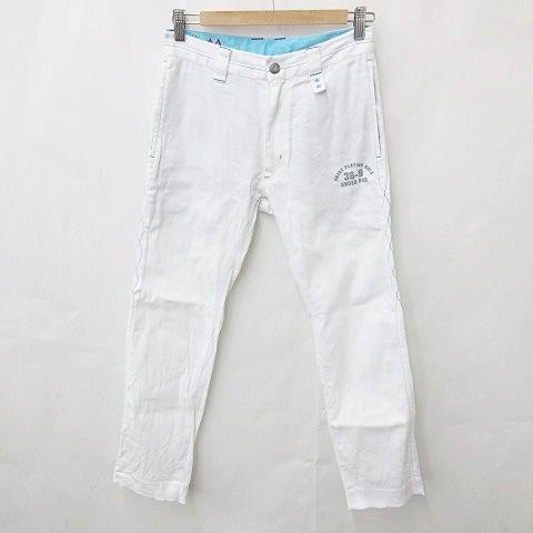 新品 ラッセルノ Russeluno ゴルフ ロングパンツ 白 ラッセルノ Russeluno ゴルフ パンツ ロング ロゴ ストレート