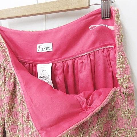 レッド ヴァレンティノ RED VALENTINO フレアスカート ひざ丈 タック  
