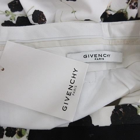 【中古】未使用品 ジバンシィ GIVENCHY パンツ ロング ボタニカル柄 総柄 コットン ホワイト ブラック 白 黒 54 メンズ 未使用品 ジバンシィ GIVENCHY パンツ ロング ボタニカル柄 総柄