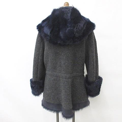 SUED MOD コート ビックカラー ジップアップ 羊革 ウール ファー  