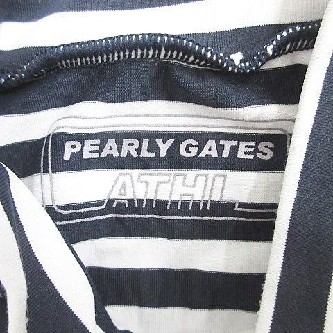 パーリーゲイツ PEARLY GATES インナーシャツ アンダーシャツ ゴルフ 長袖 ハイネック ボーダー 紺 白 ネイビー ホワイト 1 レディース｜vectorpremium｜03