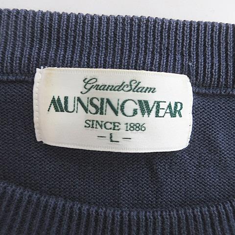 マンシングウェア MUNSINGWEAR セーター ニット ゴルフ 長袖 丸首 ロゴ
