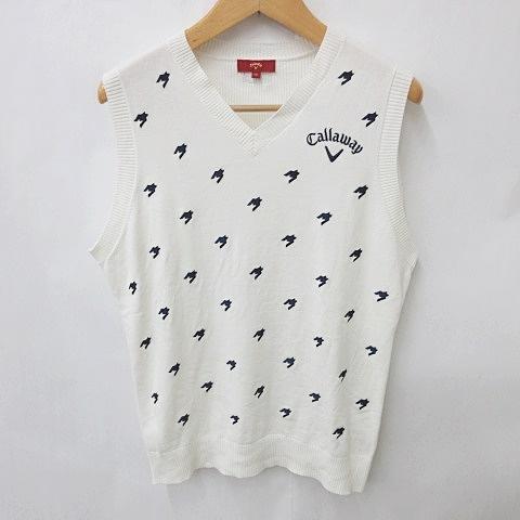 Callaway - キャロウェイ　レッドレーベル　ニットベスト 超美品】キャロウェイ レッドレーベル ニットベスト 白×ネイビー