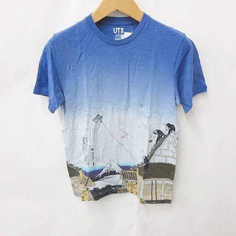 UT ブランド Tシャツ 白/青 大きな模様