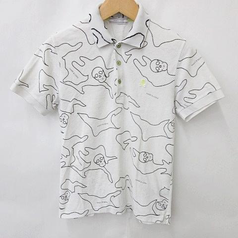 マークアンドロナ MARK LONA ポロシャツ ゴルフ 半袖 ロゴ 総柄 スカル  