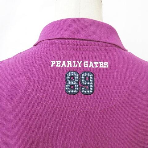 パーリーゲイツ PEARLY GATES ゴルフ ポロシャツ 半袖 刺繍 パープル
