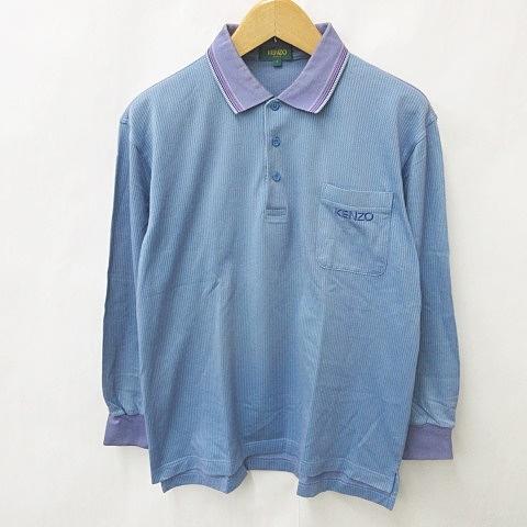 ケンゾー KENZO GOLF ゴルフ ポロシャツ 長袖 ロゴ 刺繍 ストライプ