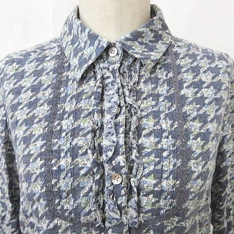 アリスバーリー Aylesbury シャツ ブラウス 長袖 レース フリル 総柄