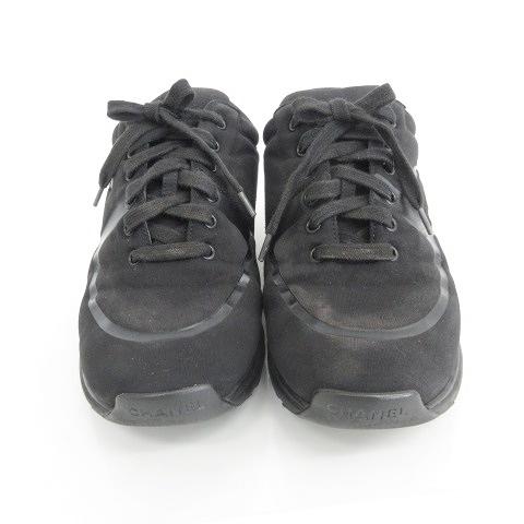 【中古】シャネル CHANEL スニーカー ローカット ココマーク ロゴ CC G35346 ブラック 黒 40 ☆AA★ メンズ CHANEL（シャネル） スニーカー ローカット ココマーク ロゴ CC G35346