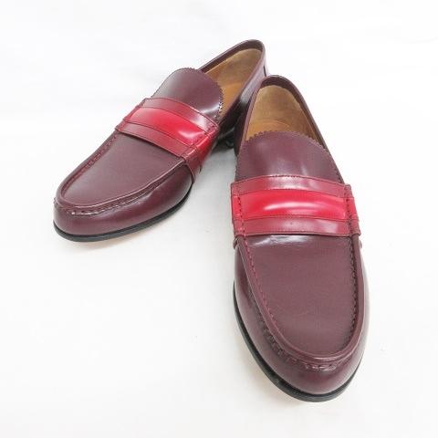 GUCCI 新品！ バーガンディ レザー ローファー 金具付き GUCCI（グッチ） ロファー コインローファー ペニーローファー