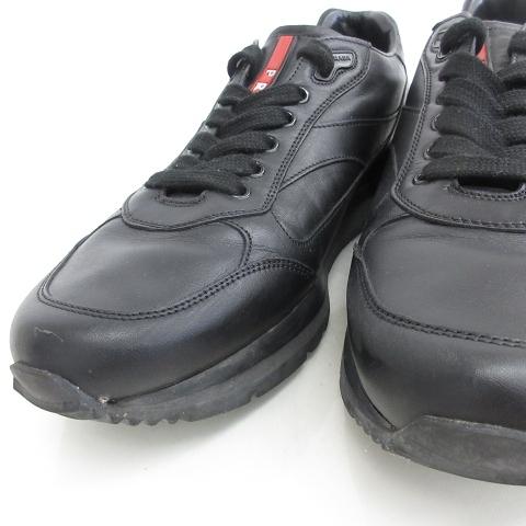 PRADA プラダスポーツ　レザー　スニーカー　ブラック　8 アーカイブ 楽天市場】【中古】PRADA プラダプラダスポーツ スニーカー レザー 黒