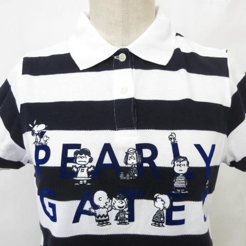 パーリーゲイツ PEANUTS ポロシャツ ゴルフ 半袖 スヌーピー ボーダー