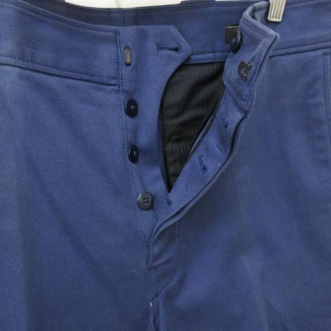 【中古】プラダ PRADA パンツ チノパンツ ワイド ストレート ロング ボタンフライ 紺 ネイビー 48 ☆AA★  メンズ PRADA（プラダ） パンツ チノパンツ ワイド ストレート ロング ボタン