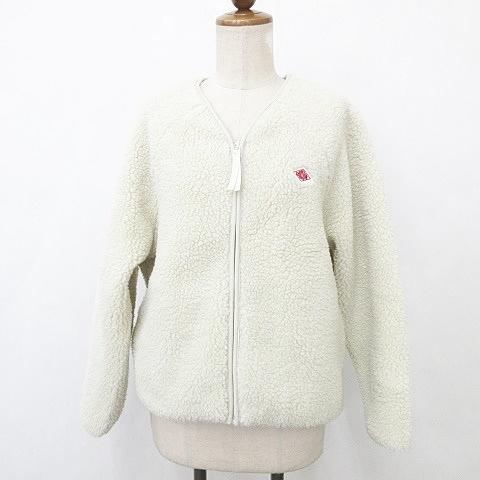 ダントン DANTON ジャケット ノーカラー ジップアップ ボア 白