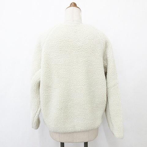 ダントン DANTON ジャケット ノーカラー ジップアップ ボア 白