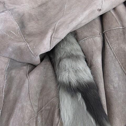 Fairy コート ムートンパッチワーク 羽織 ショールカラー ラビット 緑