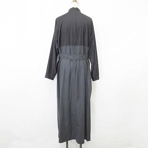 アドーア　ストライプ柄 ベルト付きロングワンピース MARNI｜ベルト付ストライプシャツワンピース