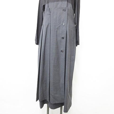 アドーア ADORE ワンピース レイヤーワンピ ロング 長袖 バンドカラー