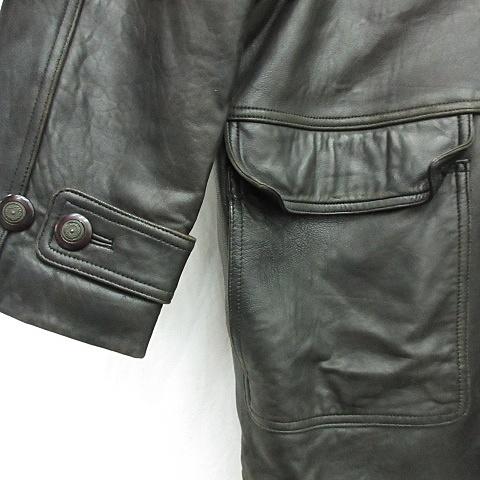 Harbor Port Club コート 羊革 本革 レザー 中綿 ブラック 黒 LL