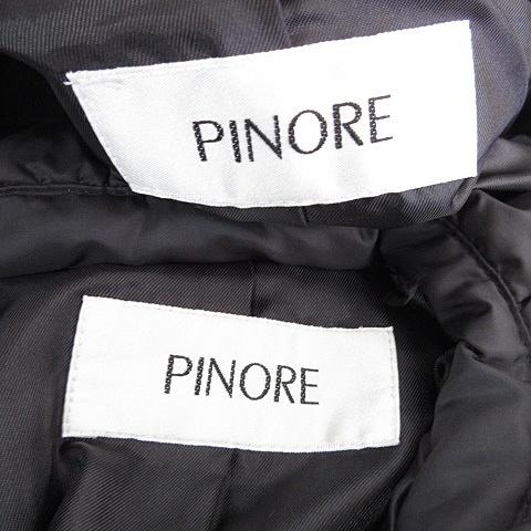 【中古】ピノーレ PINORE コート ダウンコート 3WAY ライナー ロング ウール 黒 ブラック グレー 40 レディース ピノーレ PINORE コート ダウンコート 3WAY ライナー ロング ジップ
