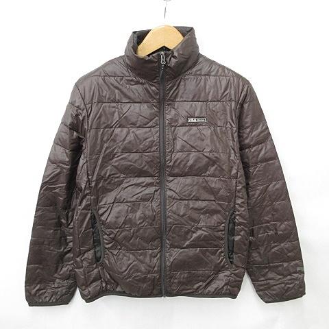 フィラ FILA ダウンジャケット ジップアップ ロゴ 茶 ブラウン M 