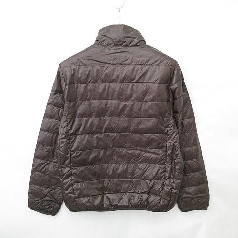 フィラ FILA ダウンジャケット ジップアップ ロゴ 茶 ブラウン M 