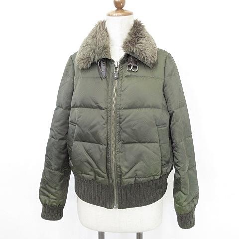 BURBERRY BLUE LABEL ラクーンファー ダウンジャケット グレー BURBERRY BLUE LABEL(バーバリーブルーレーベル) Raccoon Fur Down