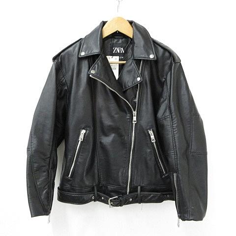 ZARA（ザラ） 未使用品 ライダースジャケット ダブル ジップアップ 黒