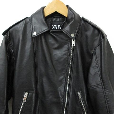 ZARA（ザラ） 未使用品 ライダースジャケット ダブル ジップアップ 黒