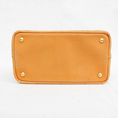 PRADA（プラダ） カナパ S ミニ トートバッグ キャンバス オレンジ