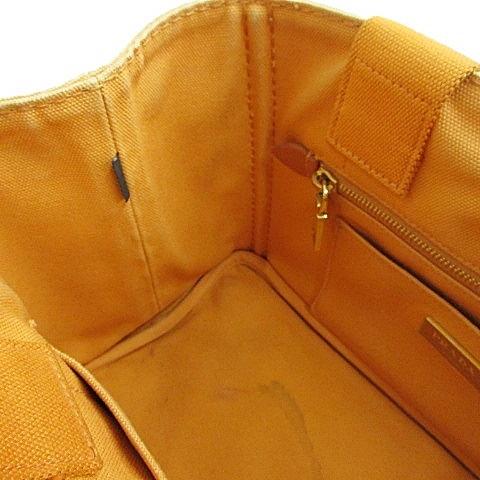 PRADA（プラダ） カナパ S ミニ トートバッグ キャンバス オレンジ