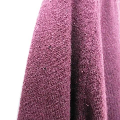プラダ PRADA ニット セーター 長袖 ハーフジップ ハイネック エルボーパッチ UMA599R162 1GE5 毛 カシミヤ パープル ボルドー ワイン 52