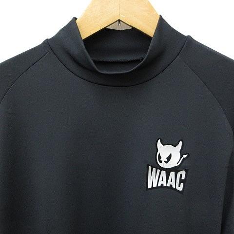 WAAC ブラック 長袖タートルネックシャツ サイズ1 ワック WAAC ゴルフ スポーツウエア シャツ 長袖 ハイネック ワッキー