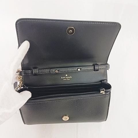 kate spade ブラックレザー クラッチバッグ kate spade NEW YORK（ケイト・スペード ニューヨーク） ケイト
