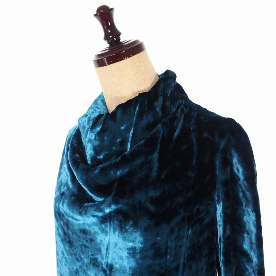値引 中古 未使用品 メゾンマルジェラ Maison Margiela 17aw ベロア ワンピース ギャザーネック ベルベット 膝丈 長袖 40 ブルー S51ct07 国内正規 レディース セールsale How To Manage Stress Athayurdhamah Com