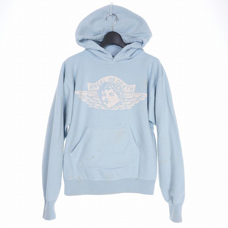 激安ブランド 中古 未使用品 セントマイケル Saint Michael Saint M 21ss Hoodie エンジェル スウェット パーカー Sm S21 0000 042 ブルー M メンズ 春夏新色 Cataractresearch Org