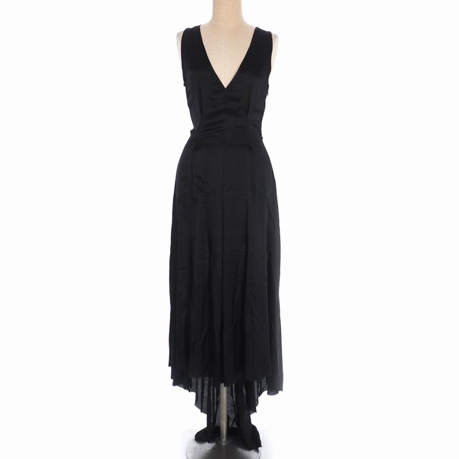 在庫有 中古 未使用品 アンドゥムルメステール Ann Demeulemeester aw Dress レーヨン ノースリーブ ロング ワンピース ドレス 34 ブラック 黒 ベクトル 古着 ブランドおしゃれ Vmplegal Com
