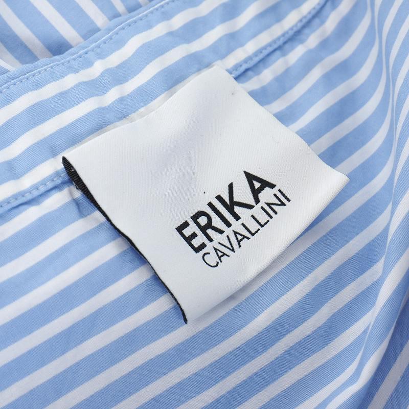 エリカカヴァリーニ ストライプ シャツ ドロップショルダー 長袖 エリカカヴァリーニ ERIKA CAVALLINI 20SS Stripe Shirt ストライプ