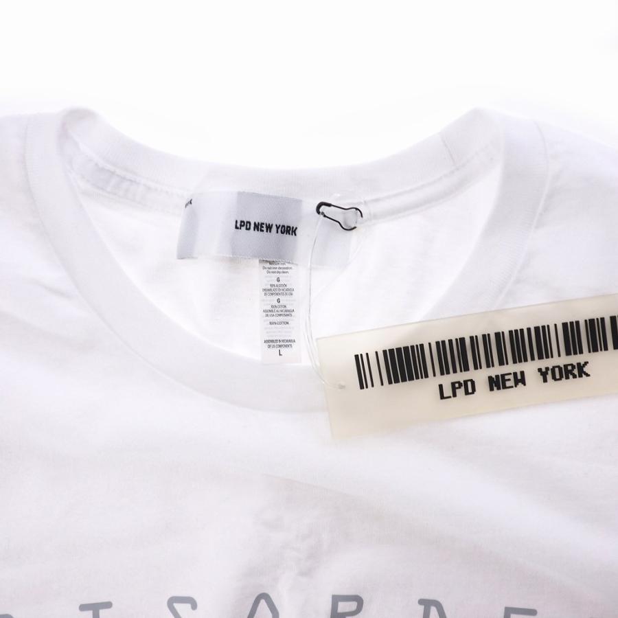 未使用品 LPD NEW YORK エルピーディー ニューヨーク Answer Tee メッセージプリント Tシャツ カットソー 半袖 L ホワイト 白 メンズ :140