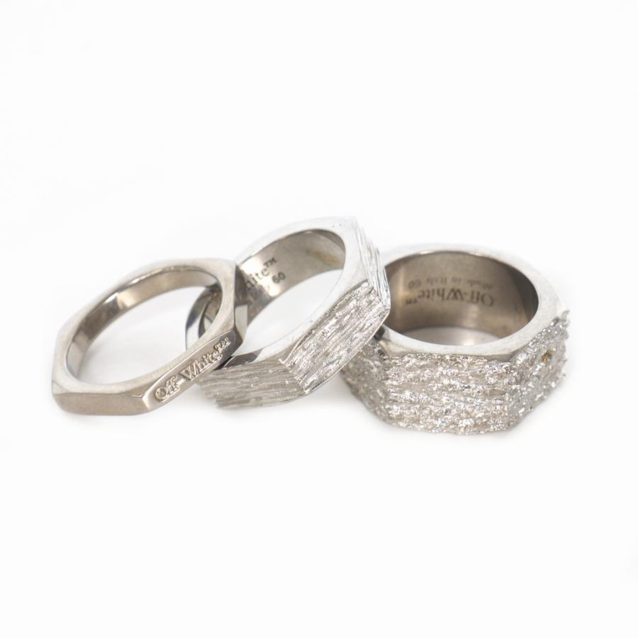 限定 クーポン10% オフホワイト テクスチャード ヘックスナット リング