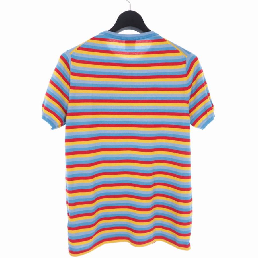 アスペジ ASPESI 半袖 ボーダー ニット Tシャツ ワッペン 46 マルチ 