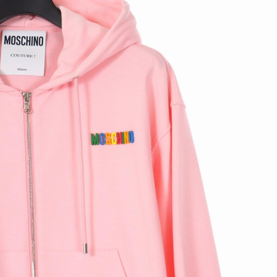 モスキーノ MOSCHINO 20SS ラバー ロゴ ジップアップ フーディー