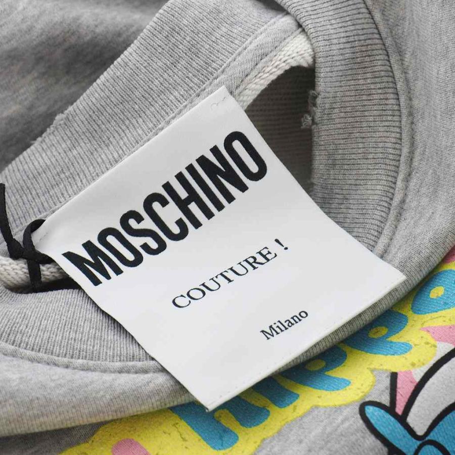 未使用品 モスキーノ MOSCHINO 20SS You Hippo tize Me プリント スウェット ワンピース 長袖 ダメージ加工 38 グレー A5401 レディース｜vectorpremium｜06