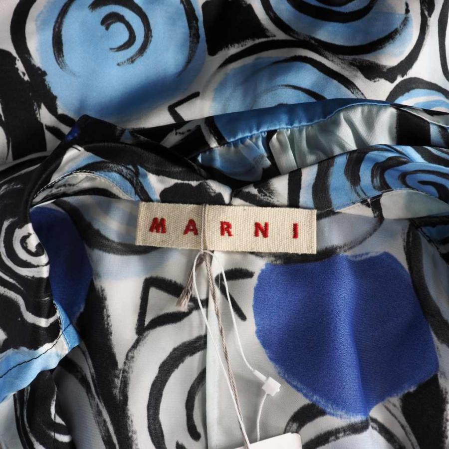 マルニ MARNI 総柄 ベルテッドロングワンピース ドレス ドッキング